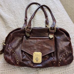 CNC Costume National Brown Leather Shoulder Bag
